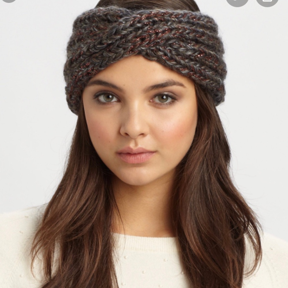 EUGENIA KIM LULA METALLIC KNIT EAR WARMER HEADBAND